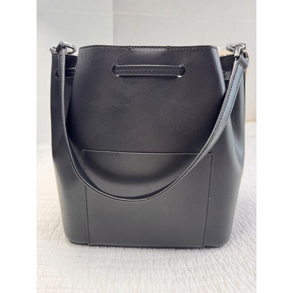 NWT Michael Kors Eden Leather Bucket Shoulder Black Bag Purse - Picture 4 of 13